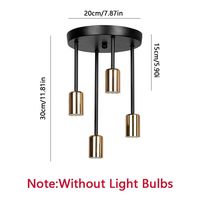 Lampe suspendue industrielle vintage à 3 têtes, luminaire de plafond noir avec ampoules apparentes pour restaurant, café, bar, loft