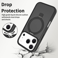 Magnétique 360 ° Étui de téléphone rotatif avec support pour iPhone 17 Pro 16E 12 13 14 15 16 17 Air Pro Max Plus avec anneau de maintien et finition givrée