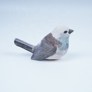 Escultura Decorativa de Madera Pintada a Mano con Forma de Pájaro, Adornos Navideños, Figuritas de Pájaro Azul - Product Image 6