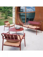 Ensemble de table et de chaises mobiles en aluminium moderne pour les cours, les balcons, les cafés en plein air
