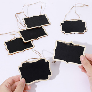 Mini panneau noir double face en bois à suspendre avec ficelle pour décoration intérieure, artisanat, étiquettes cadeaux - Product Image 2