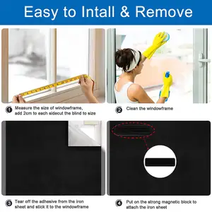 Prevents Suction Cups From Falling Off Magnetic Blind 100% Portable Curtains Blackout Window Shades Black Out For Kids