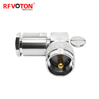 Connecteur UHF mâle à faible perte 90° °   Connecteur coaxial RF à angle droit pour câbles LMR400 RG213 RG214 RG8 Coax PL259 Haute Puissance