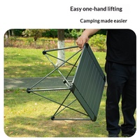 Table pliante carrée en alliage d'aluminium léger - Table portable pour le camping et le barbecue en plein air, style glamping, mobilier d'extérieur