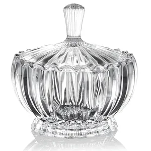 Koning Crystal-7321CJb Jeneva Snoep Doos, Med Clear Glas Snoep Kom Luxe Pot Met Deksel