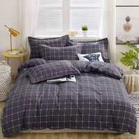 Parure de lit 4 pièces en fibres synthétiques brossées, couleur unie, style moderne minimaliste, avec draps et housses de couette, vente en gros usine