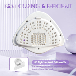 Lampe à LED pour ongles 500W, 90 LED, écran LCD, capteur automatique, 4 minuteurs, séchage rapide et uniforme du gel, qualité professionnelle, sécheuse à ongles portable, manucure à domicile - Product Image 3