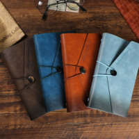 A6 Cuaderno de cuero Pu suave, diario de negocios, carpeta de anillas, Bloc de notas para viajeros, recargas portátiles pequeñas, planificador de papel, logotipo impreso