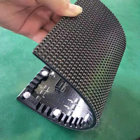 P2.5 layar tampilan fleksibel melengkung modul lunak SMD modul 240x120mm kolom lingkaran tampilan dinding untuk bisnis layanan mandiri