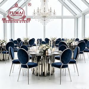 Modern Design Silver Stainless Steel Round Luxury <b>Tables</b> and Chairs Wedding - Product Image 4