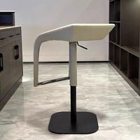 Tabouret de bar moderne pivotant et réglable en hauteur, revêtement en cuir PU, base en acier inoxydable pour comptoir de cuisine, café, bar