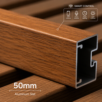 Persianas Venecianas Inteligentes Motorizadas de Aluminio con Aspecto de Madera de 50 mm para Ventanas de Piso a Techo de Villas con Control Zigbee