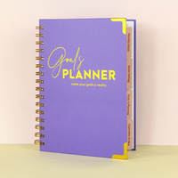2026 planificateur hebdomadaire cahier à reliure spirale fil-papier à coudre avec couture de selle pour la planification d'objectifs B6 B5 A6-for cadeau