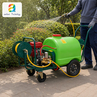 Nouvelle pulvérisatrice agricole motorisée à essence 170F haute pression 60L sur chariot, débit 60-300L/min, pompe toutes saisons facile à utiliser