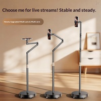 Support de téléphone télescopique réglable pour sol, trépied à bras flexible pour diffusion en direct, visionnage vidéo mains libres au lit ou sur le bureau
