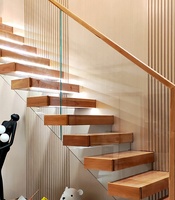 VIKO Modern Indoor Cajas de madera Escaleras colgantes Escaleras flotantes