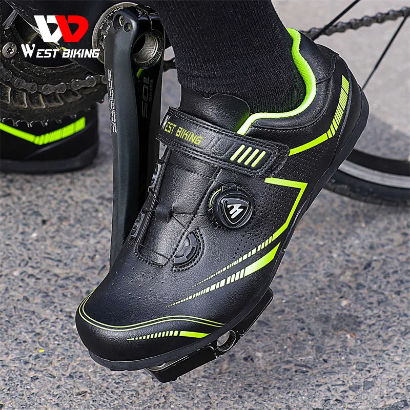 WEST BIKING Cycling Booster Shoes Road Bike MTB Non-lock Bicycle Shoes Cycling Sports Men Breathable Road Bike Bicycle Shoes