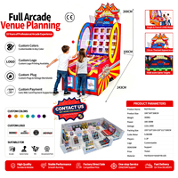 Station de jeu interactive de lancer de cerceaux de cirque avec système de notation électronique et machine de rédemption de tickets pour la vente en gros aux salles d'arcade