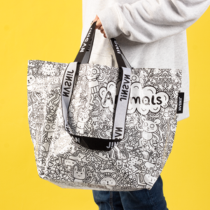 厂家批发高品质定制PP编织袋大容量时尚印花环保购物编织袋 - Product Image 2