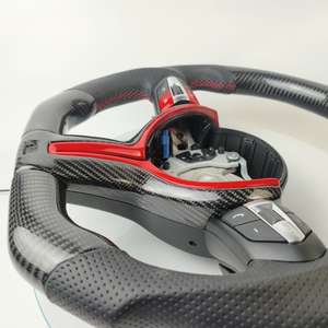 พวงมาลัยหุ้มด้วยไฟเบอร์คาร์บอนแบบเจาะรูสีแดง M สำหรับรถ BMW F30 F1 F2 F3 F4 M2 F87 F80 F90 F10 F01 F30 - Product Image 6