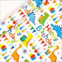 Set de Regalo de Cumpleaños con Diseño de Dinosaurio Animado, Papel de Arte Reciclable, Bolsas de Regalo de Tamaño Personalizable, Caja de Regalo, Cuaderno, Tarjeta de Felicitación