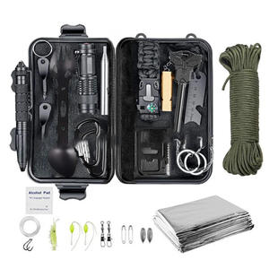 Kit de herramientas de supervivencia al aire libre, 21x11x5,5 cm, equipo de emergencia multifuncional impermeable para primeros auxilios en la naturaleza y autodefensa - Product Image 1