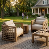 Nouvelle conception, meilleur prix, ensemble de meubles de jardin d'extérieur, ensemble de salle à manger en teck, chaise en rotin canné