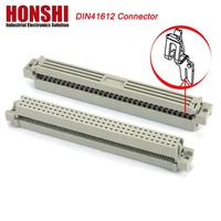 Conector Euro de 2.54mm, 10, 20, 30, 32, 48, 64, 94 Pines, Hembra/Macho, DIN 41612, Latón, PCB, Recto, Vertical, Ángulo Recto