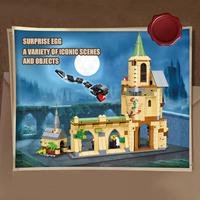 JIESTAR JJ9024 540PCS Série Street View Modèle de Blocs de Construction Cour d'Hogwarts Jouet Éducatif Technique Cadeau de Festival