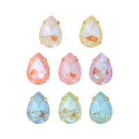 Strass en verre Selina en forme de goutte, couleur mocha fluorescente, à griffes, pour accessoires vestimentaires, chaussures, chapeaux, sacs, robes de mariée