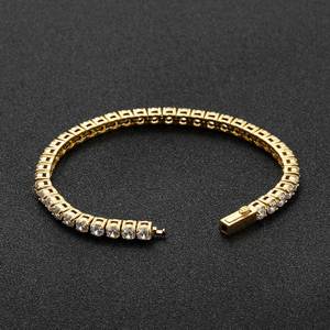 Statement Urban Streetwear 1 Row GRA Moissanite Tennis Bracelets S925 Silver 18K Gold Plated Iced Out Inline Wrist Ice <b>Men</b> - Product Image 5