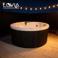 LOVIA Spa de haute qualité, bain à remous rond, économe en énergie, massant, pour 5 personnes, idromassage extérieur rond