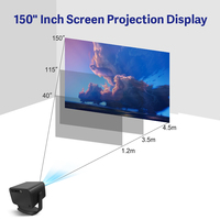 Projecteur LED intelligent natif 1080P avec prise en charge 4K, 500 lumens, stéréo HIFI, WiFi 6, Android 13, cinéma maison, mise au point automatique