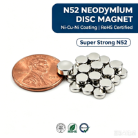 Aimant en néodyme NdFeB rond personnalisé, sinterisé N35-N52, plaqué nickel NiCuNi, aimanté axiallement pour moteur, capteur, électronique, haut-parleur
