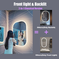 Miroir ovale en gros avec éclairage LED intelligent pour salle de bain