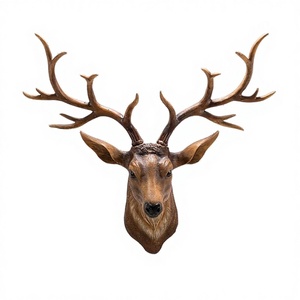 Elk Moose Sika <b>Deer</b> Hand-<b>painted</b> Large Resin Sculptures Wall Decoration for Living Room or Resorts Animal Pattern - Product Image 3
