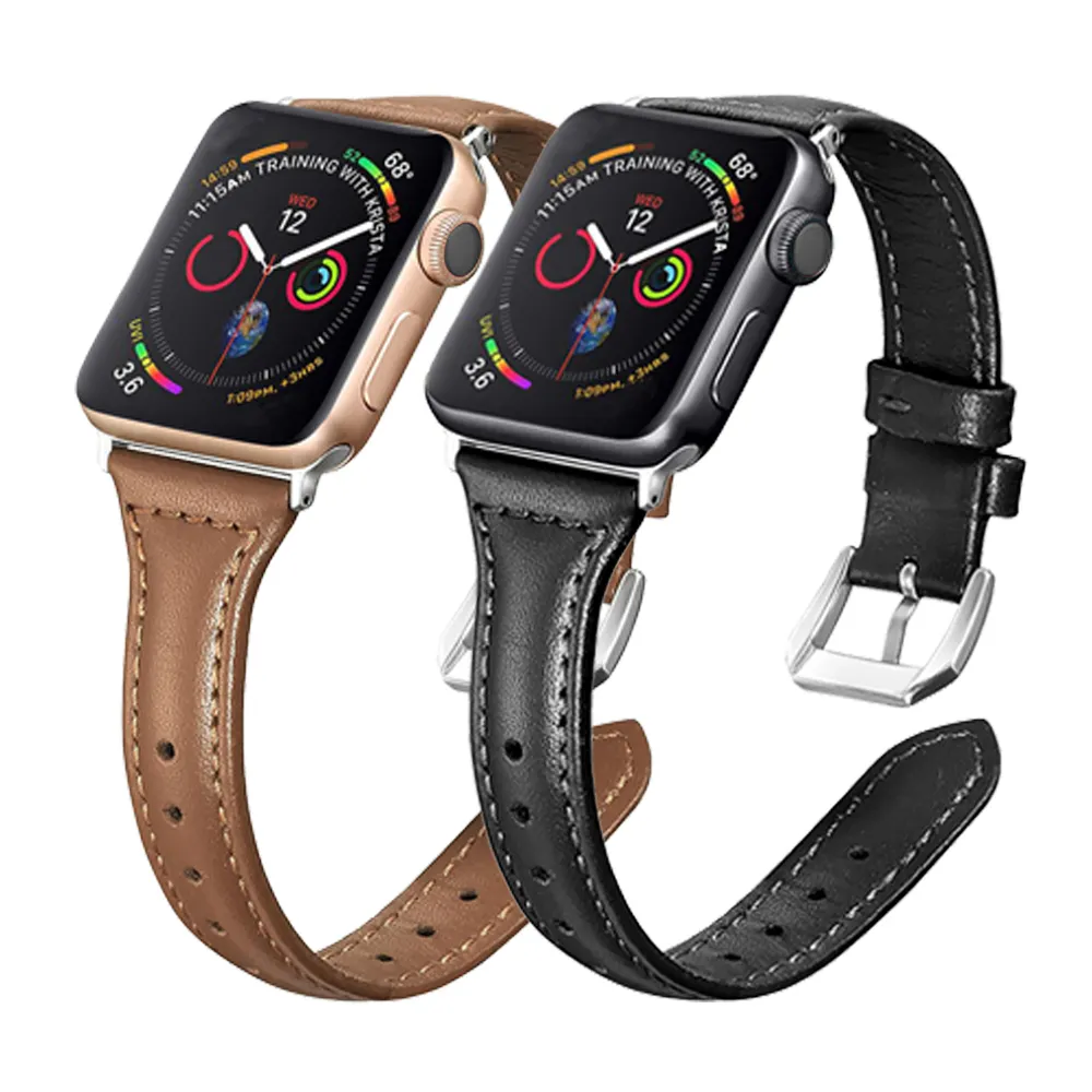 New HOT Super Slim Solid Soft Ladies Genuine Leather Warch Strap For Apple Watch Band 8