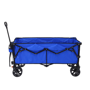 Chariot de camping pliable bleu à 4 roues, poignée réglable, roues tout-terrain, capacité de 200 kg, utilisation en extérieur - Product Image 5