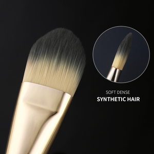 Pinceau de maquillage professionnel de haute qualité, 2 pièces, poils synthétiques, manche en bois, pinceau pour estomper la crème, pour le fond de teint - Product Image 3