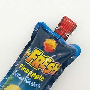 Pochette souple personnalisée imprimée 250 ml en <span class=keywords><strong>plastique</strong></span> de qualité alimentaire avec bec verseur pour jus d'ananas et emballage de liquides - Product Image 2