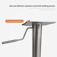 [En stock] Tabouret de bar pivotant réglable en hauteur en acier inoxydable de style européen avec dossier, tabouret haut luxueux pour la maison