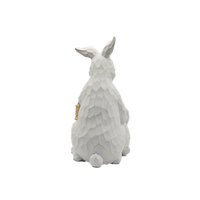 Statue de famille de lapins de Pâques sculptée en résine, figurine mère et bébé avec panier d'œufs de Pâques, approvisionnement en gros B2B