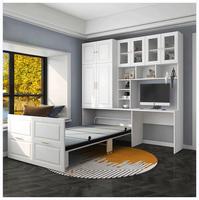 Lit de sieste de bureau de meubles intelligents fonctionnels pliant les lits extensibles de cachette invisible avec la table de bureau d'ordinateur de bibliothèque d'armoire
