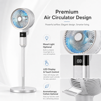 Ventilateur de circulation d'air 40W, 8 vitesses, vent puissant, oscillant, sur pied, télécommande, écran LED pour la maison