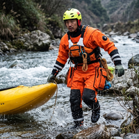 Combinaison de sauvetage OEM/ODM certifiée CE, légère, imperméable, avec genouillères renforcées en Kevlar, en nylon Oxford composite 3 couches, fermeture éclair sur la poitrine
