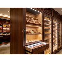 Vitrine de Luxe Personnalisée en Bois pour Magasin de Tabac avec Éclairage, Design de Showroom, Décoration, Humidor, Présentoir pour Magasin de Cigares