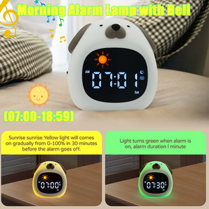Hot sale children get up mini smart design alarm <strong>clock</strong> <strong>white</strong> noise sounds machine night light ring sound alarm <strong>clock</strong> for kids - Product Image 4