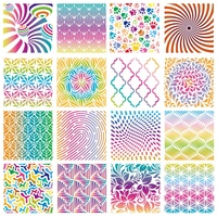 16 pochoirs géométriques pour la peinture, modèles pour scrapbooking, biscuits, carrelage, meubles, décoration murale et de sol