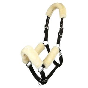 Collier doux marbré avec tête d'équitation, rembourré, en polaire, ajustable, licou, équipement cheval - Product Image 1