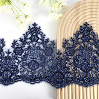 Dentelle brodée de qualité supérieure 100% polyester avec décoration de paillettes pour robes de mariée et vêtements |   Usine directe
